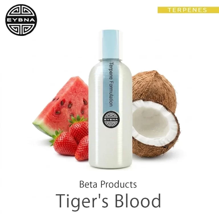 Eybna Tiger's Blood Beta Products テルペンのボトルと商品名