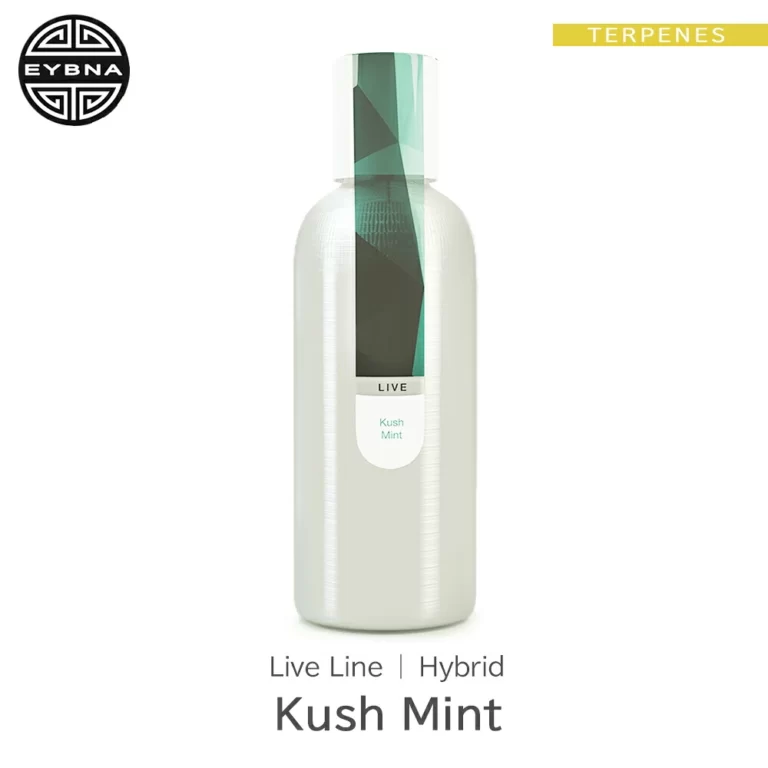 Eybna Kush Mint Live Line テルペンのボトルと商品名