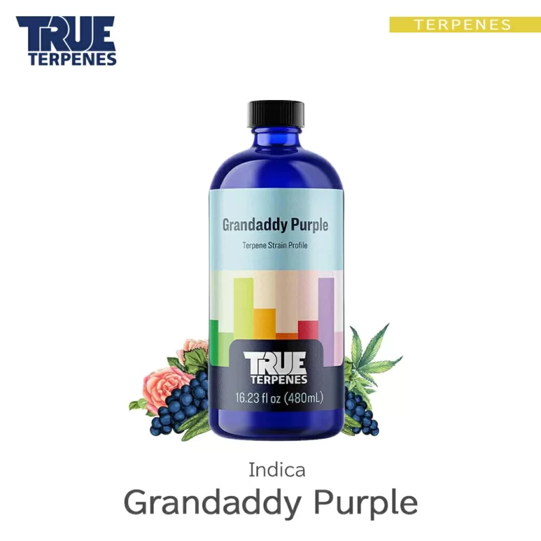 TRUE TERPENES Grandaddy Purple（グランドダディパープル）Classic Strains テルペンのボトルと商品名