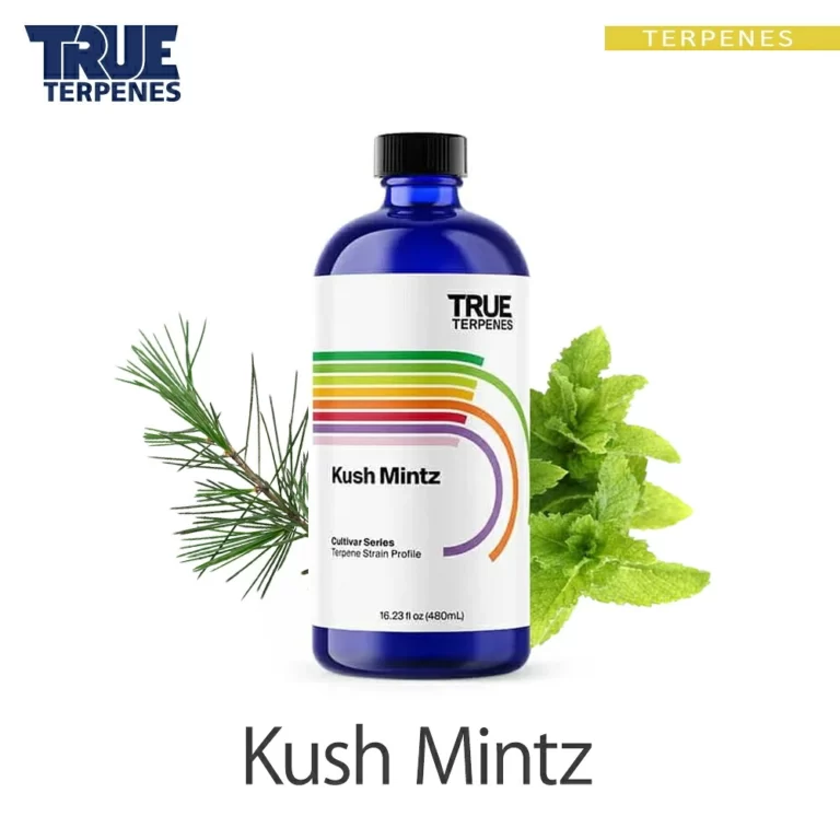 TRUE TERPENES Kush Mintz（クッシュミンツ）Cultivar Series テルペンのボトルと商品名