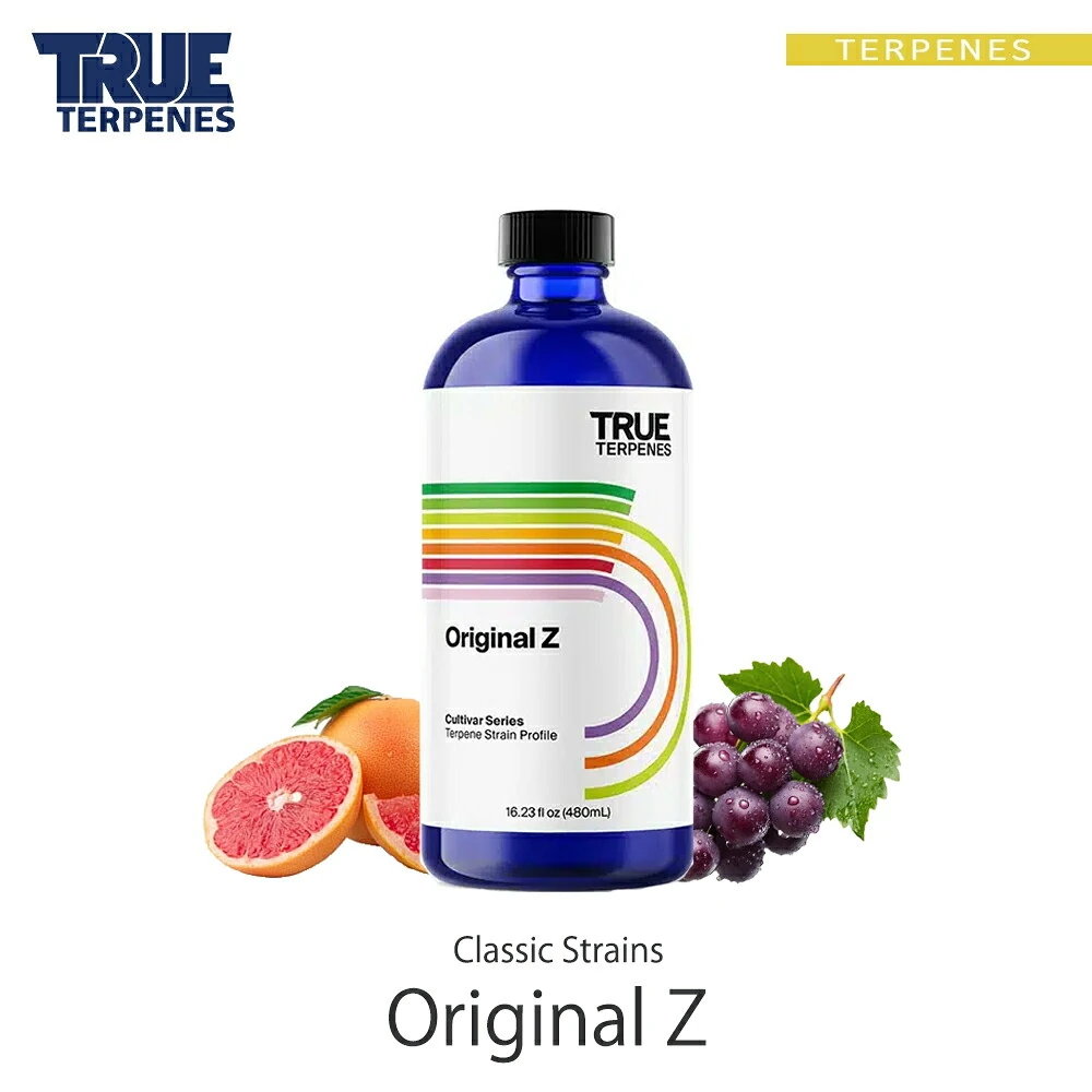 true-terpenes-ttc-original-z-1.webp TRUE TERPENES Original-Z(オリジナルZ)Classic Strains テルペンのボトルと商品名