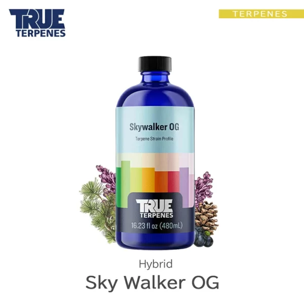 TRUE TERPENES Skywalker OG（スカイウォーカーOG）Classic Strains テルペンのボトルと商品名