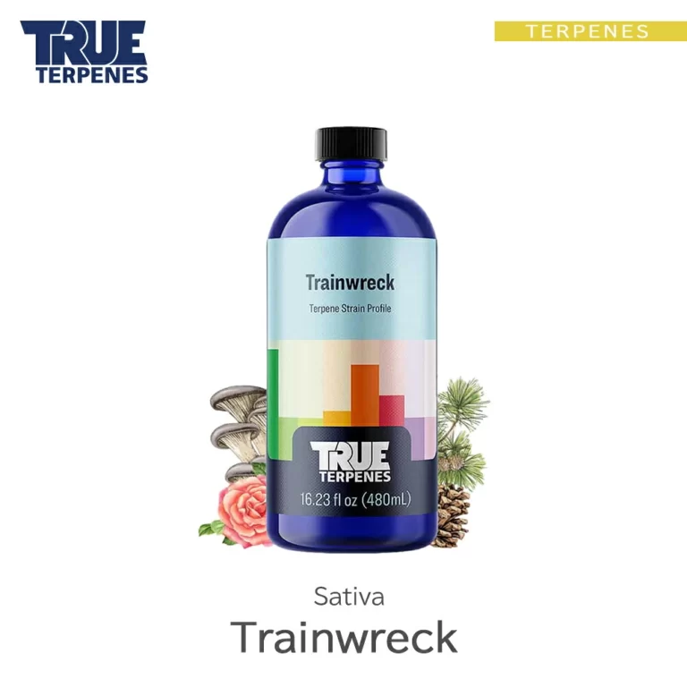 TRUE TERPENES Trainwreck（トレインレック）Classic Strains テルペンのボトルと商品名
