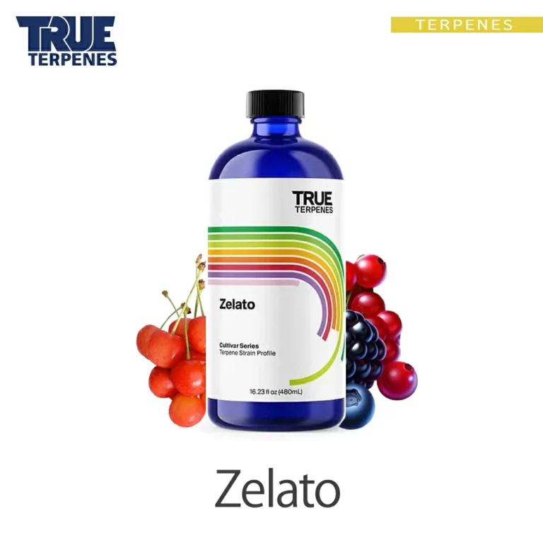 TRUE TERPENES Zelato（ゼラート）Cultivar Series テルペンのボトルと商品名
