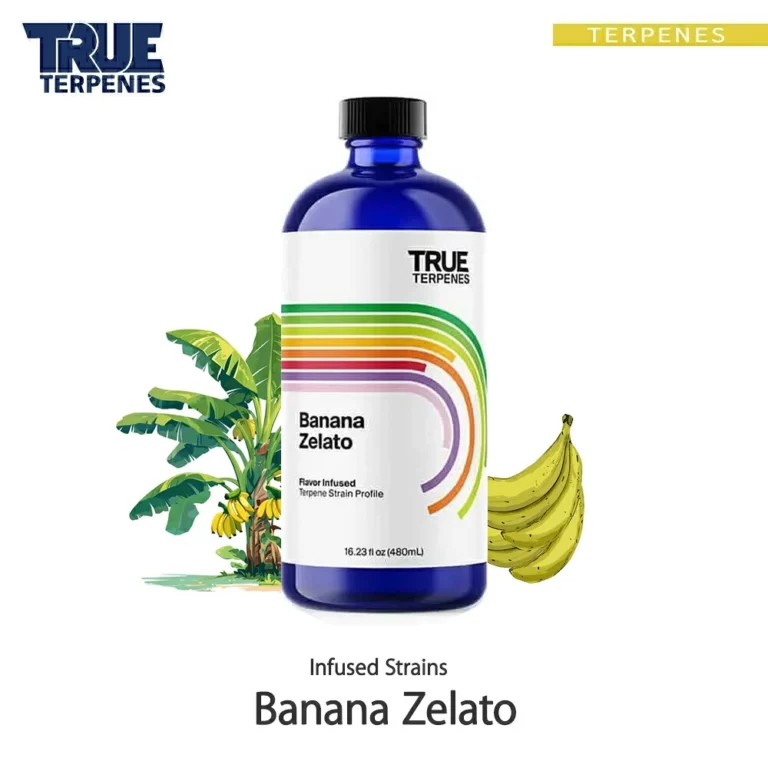 TRUE TERPENES Banana zelato（バナナゼラート）Flavor Infused Strains テルペンのボトルと商品名