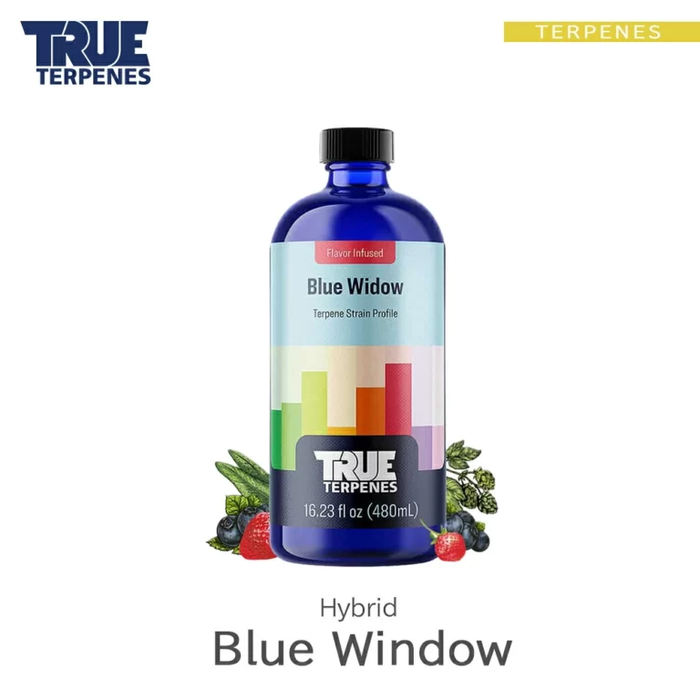 TRUE TERPENES Blue Widow（ブルーウィドウ）Flavor Infused Strains テルペンのボトルと商品名
