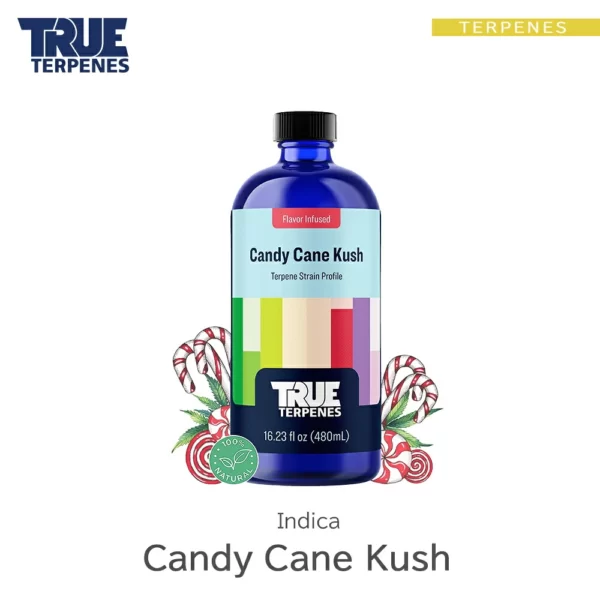 TRUE TERPENES Candy Cane Kush（キャンディケーンクッシュ）Flavor Infused Strains テルペンのボトルと商品名