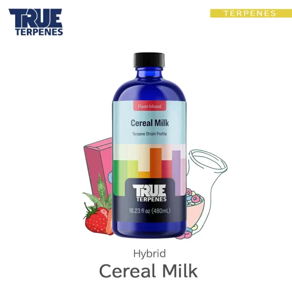 TRUE TERPENES Cereal Milk（シリアルミルク）Flavor Infused Strains テルペンのボトルと商品名