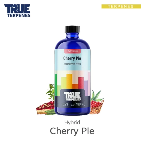TRUE TERPENES Cherry Pie（チェリーパイ）Flavor Infused Strains テルペンのボトルと商品名