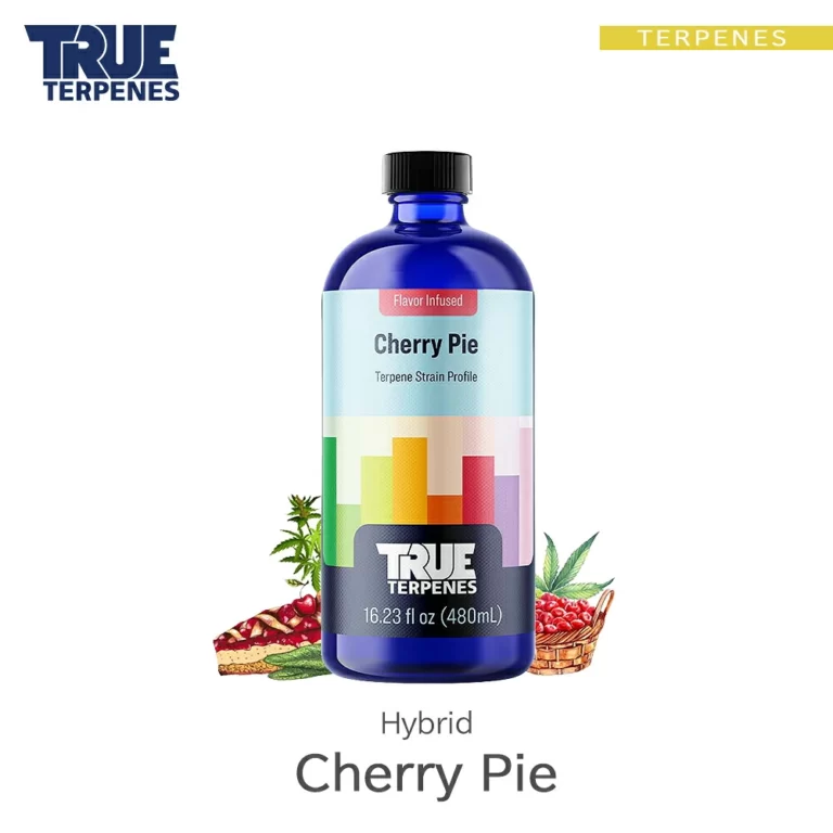 TRUE TERPENES Cherry Pie（チェリーパイ）Flavor Infused Strains テルペンのボトルと商品名