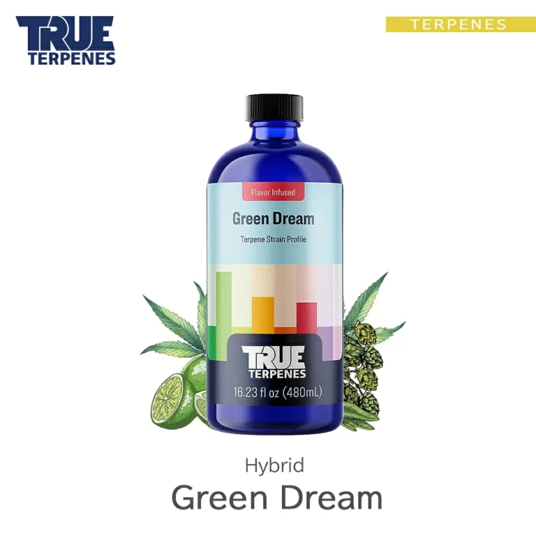TRUE TERPENES Green Dream（グリーンドリーム）Flavor Infused Strains テルペンのボトルと商品名