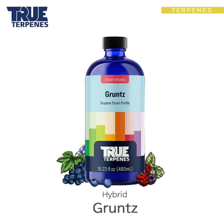 TRUE TERPENES Gruntz（グランツ）Flavor Infused Strains テルペンのボトルと商品名