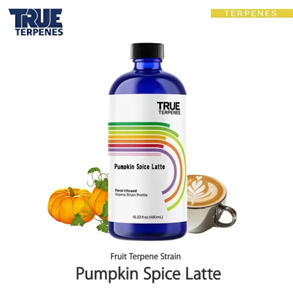 TRUE TERPENES Pumpkin Spice Latte（パンプキンスパイスラテ）Terpene Flavors テルペンのボトルと商品名