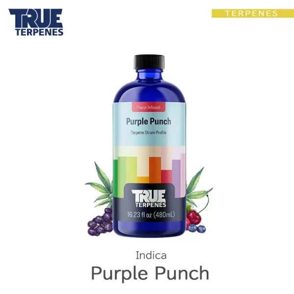 TRUE TERPENES Purple Punch（パープルパンチ）Flavor Infused Strains テルペンのボトルと商品名