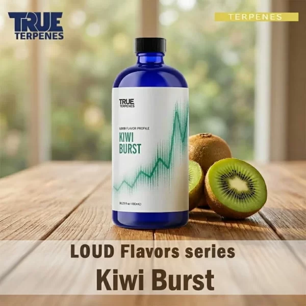 TRUE TERPENES Kiwi Burst（キウイバースト）LOUD Flavors テルペンのボトルと商品名