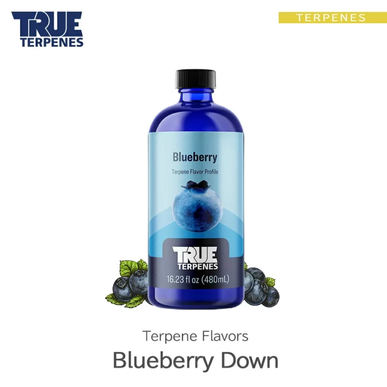 TRUE TERPENES Blueberry Down（ブルーベリーダウン）Terpene Flavors テルペンのボトルと商品名
