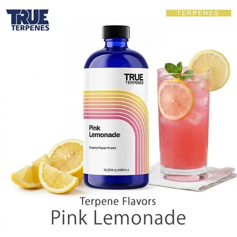 TRUE TERPENES Pink Lemonade（ピンクレモネード）Terpene Flavors テルペンのボトルと商品名