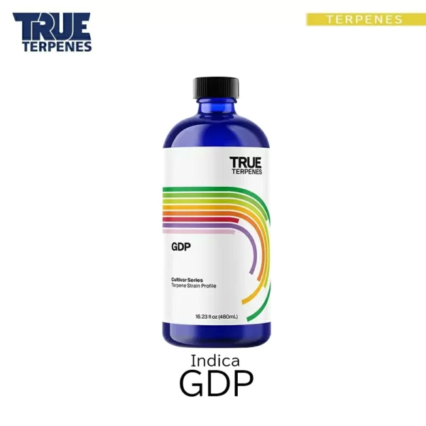 TRUE TERPENES GDP（GDP）Cultivar Series テルペンのボトルと商品名