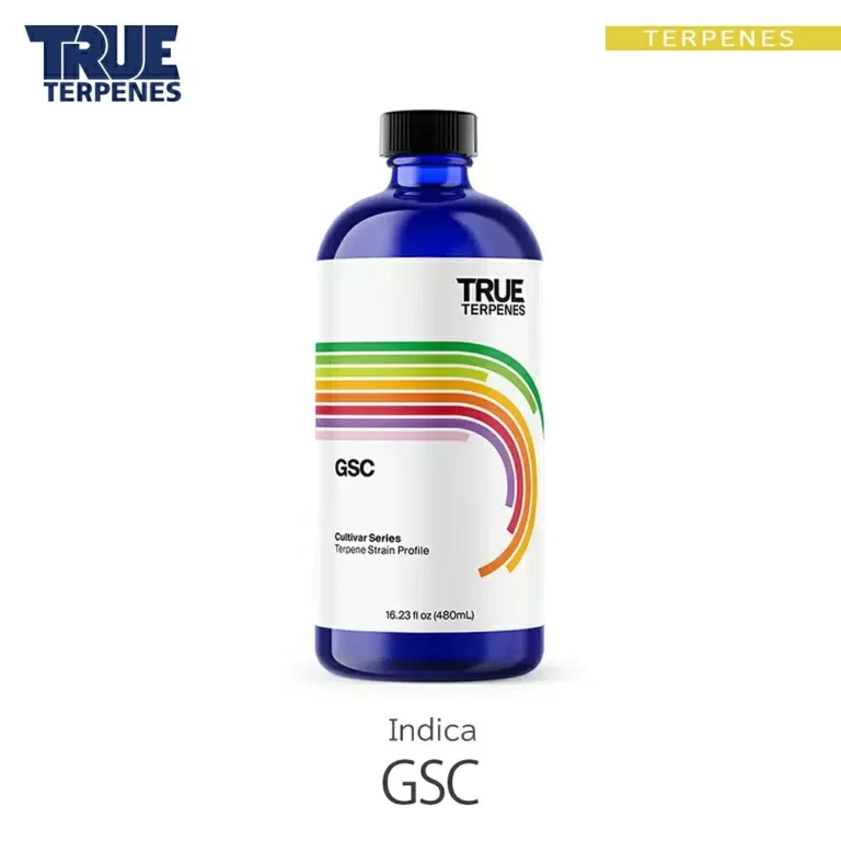 TRUE TERPENES GSC（GSC）Cultivar Series テルペンのボトルと商品名