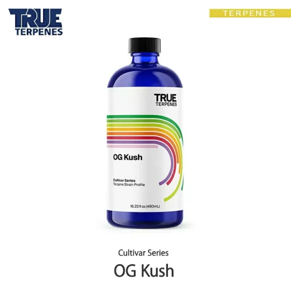 TRUE TERPENES OG Kush（OGクッシュ）Cultivar Series テルペンのボトルと商品名