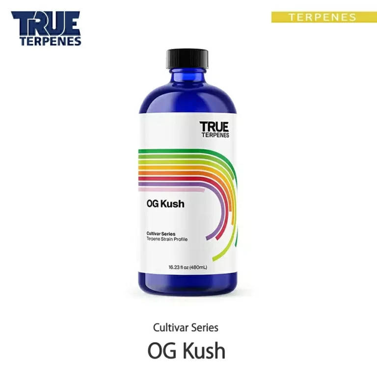 TRUE TERPENES OG Kush（OGクッシュ）Cultivar Series テルペンのボトルと商品名