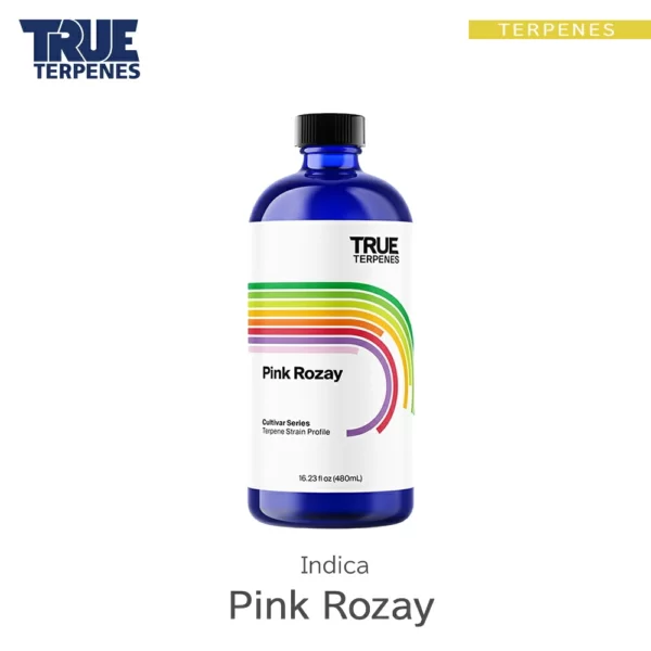 TRUE TERPENES Pink Rozay（ピンクロゼ）Cultivar Series テルペンのボトルと商品名